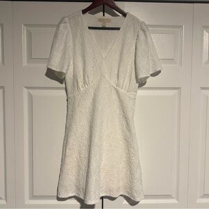Michael Kors White Textured Mini Dress